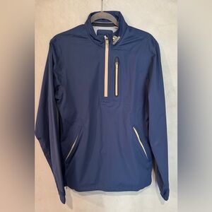 NEW Adidas Golf Men's Rain.RDY Jacket Waterproof Lightweight Navy Blue half zip